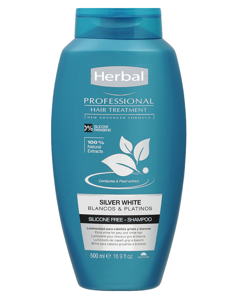 شامپو ضد زرذی هربال 500 میل زولفوم پوست و مو herbal zolfom hair skin Silver White