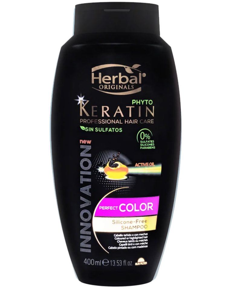شامپو هربال 400 میل زولفوم پوست و مو herbal zolfom hair skin phyto keratin shampoo color