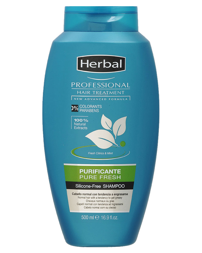 شامپو کنترل چربی هربال 500 میل زولفوم پوست و مو herbal zolfom hair skin pure fresh