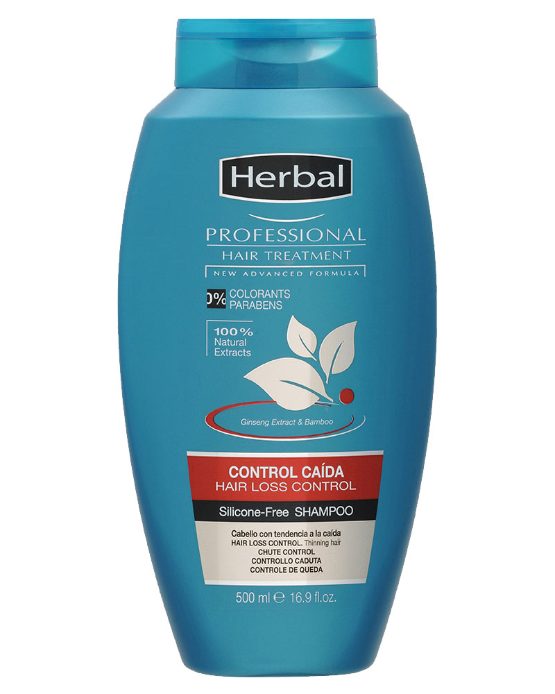 شامپو ضد ریزش هربال 500 میل زولفوم پوست و مو herbal zolfom hair skin hair loose control