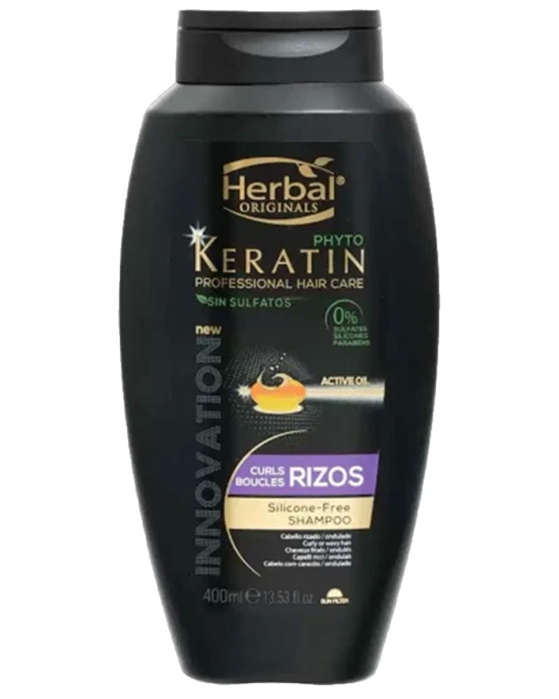 شامپو هربال 400 میل زولفوم پوست و مو herbal zolfom hair skin phyto keratin shampoo curls