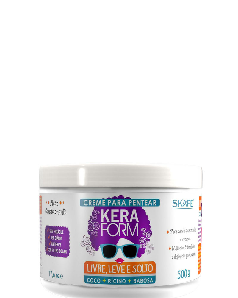 ماسک اسکیف موهای فر 500 میل زولفوم پوست و مو skafe zolfom hair skin keraform mask Keraform Skafe - Linha Keraform (Livre, Leve, Solto) - Creme Pentear Nutricao e Hidratacao 500 mil - (Free, Light and Loose - Nourishing Comb Cream Net 33.8 Oz)