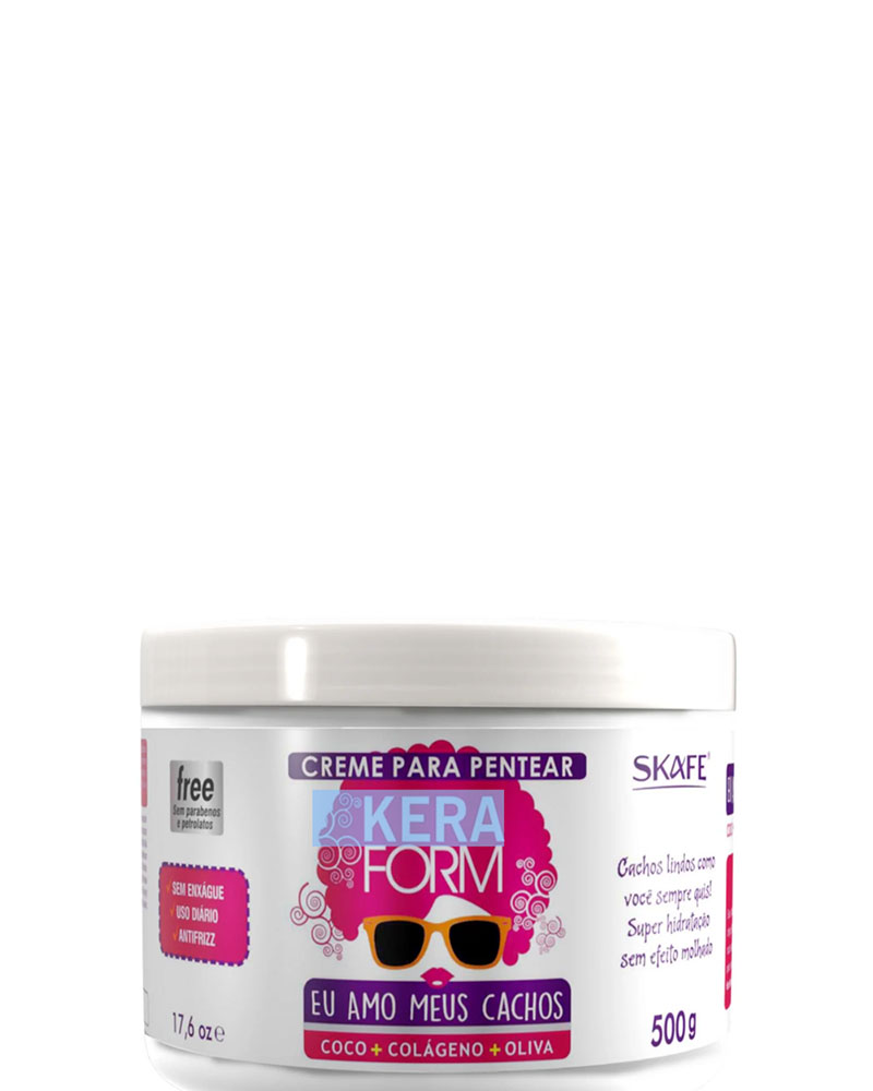 ماسک اسکیف موهای فر 500 میل زولفوم پوست و مو skafe zolfom hair skin Skafe - Linha Keraform (Creme para Pentear) - Eu Amo Meus Cachos 1 Kg - (Keraform (Combing Cream) Collection - Love My Curls Net 32.27