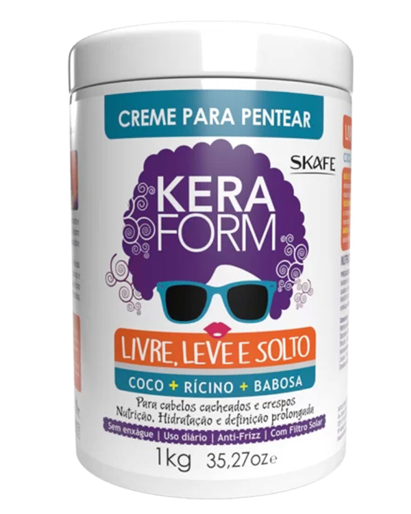 ماسک اسکیف موهای فر 1000 میل زولفوم پوست و مو skafe zolfom hair skin keraform mask Keraform Skafe - Linha Keraform (Livre, Leve, Solto) - Creme Pentear Nutricao e Hidratacao 1 Kg - (Free, Light and Loose - Nourishing Comb Cream Net 33.8 Oz)