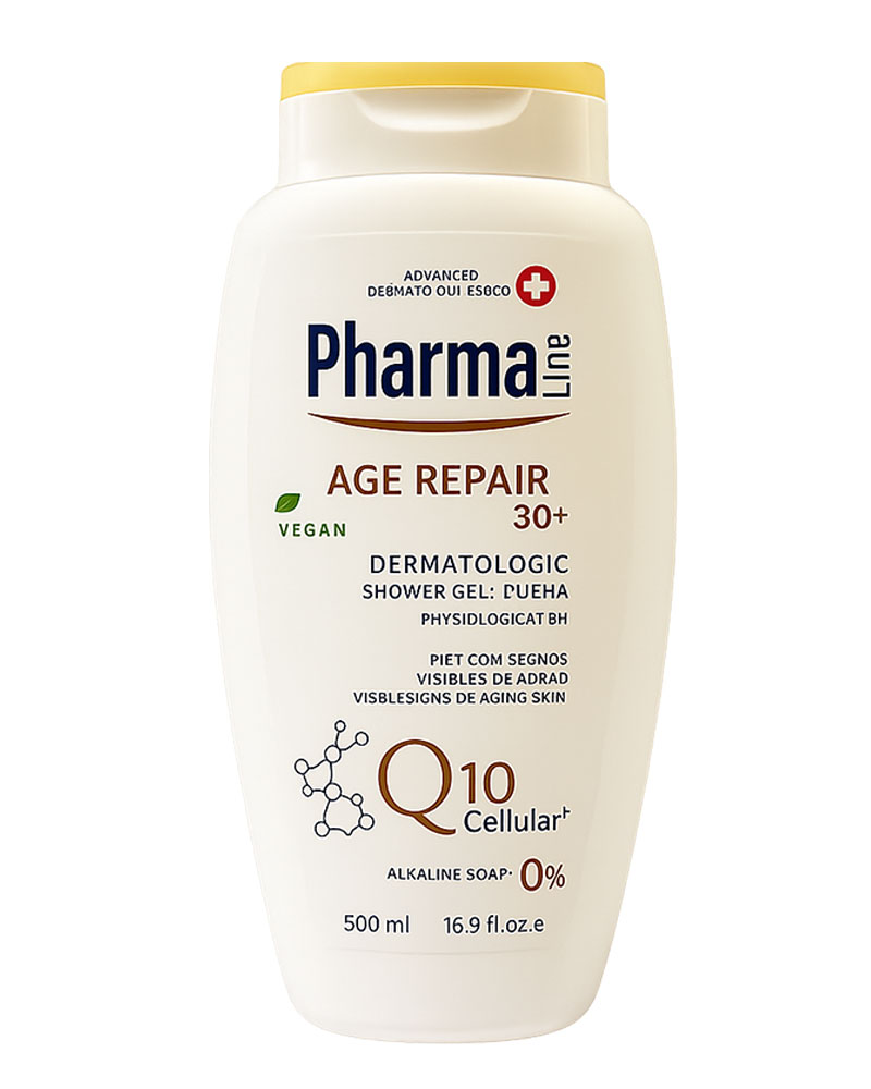 شامپو بدن فارمالاین 500 میل پوستهای مستعد پیری زولفوم پوست و مو herbal zolfom hair skin pharmaline body anti age shampoo