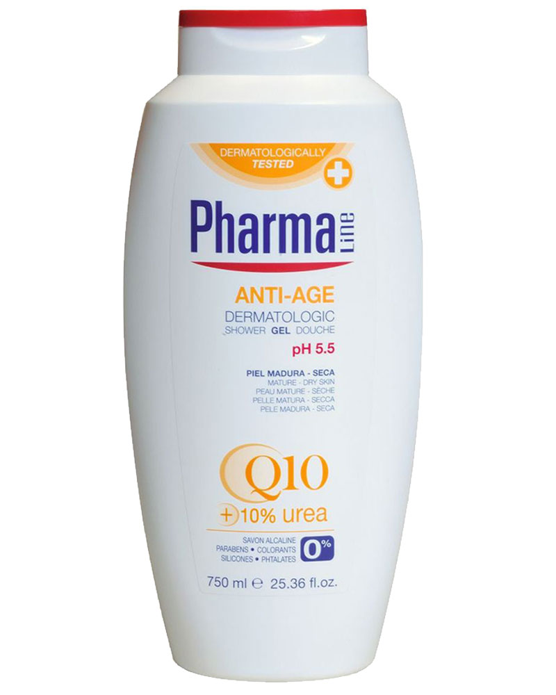 شامپو بدن فارمالاین 750 میل پوستهای مستعد پیری زولفوم پوست و مو herbal zolfom hair skin pharmaline body Q10 shampoo