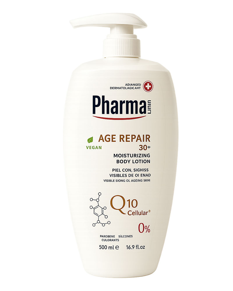 شامپو بدن فارمالاین 500 میل پوستهای مستعد پیری زولفوم پوست و مو herbal zolfom hair skin pharmaline body milk anti age