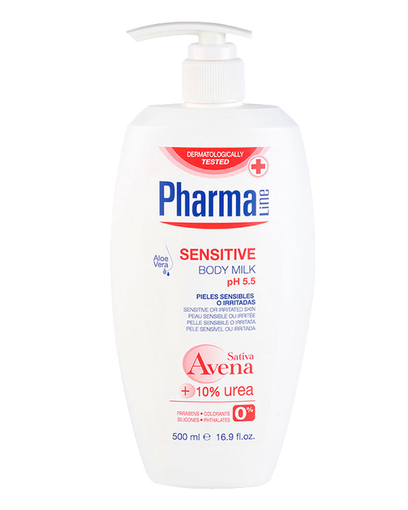 شیر بدن فارمالاین 500 میل پوستهای حساس زولفوم پوست و مو herbal zolfom hair skin pharmaline body milk sensitive