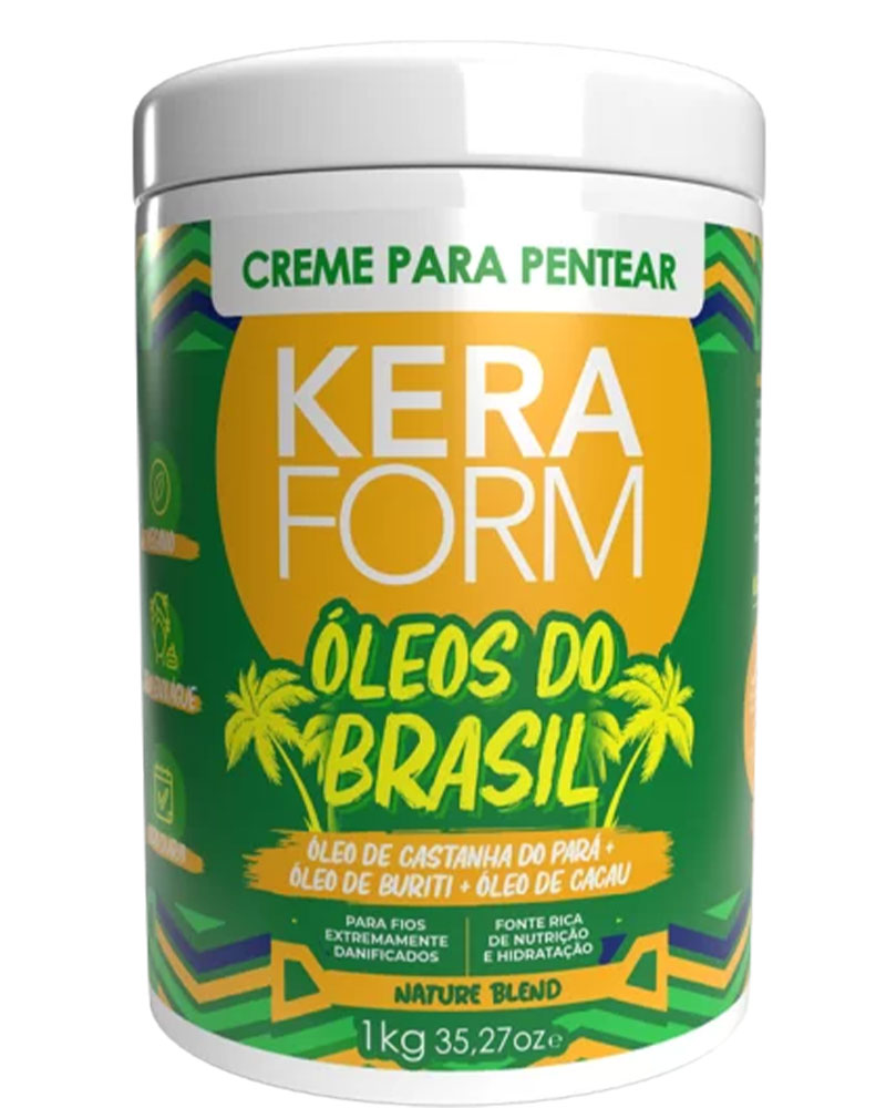 کرم براشینگ روغن های برزیلی ۱۰۰۰میل Creme para Pentear Keraform Óleos do Brasil 1kg