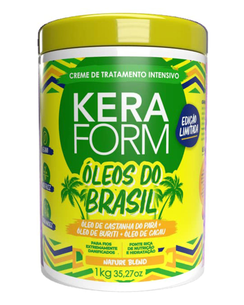 ماسک مو درمانی روغن های برزیلی ۱۰۰۰میل Keraform Intensive Treatment Brazilian Oils Hair Mask