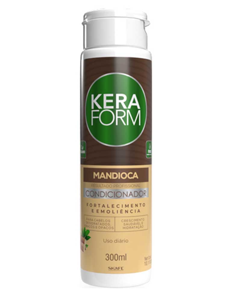 CONDITIONER Keraform Mandioca 300ml نرم کننده مرطوب کننده نشاسته کاساوا 300 میل zolfom زلفوم آموزش و فروش تخصصی مراقبت از مو و پوست
