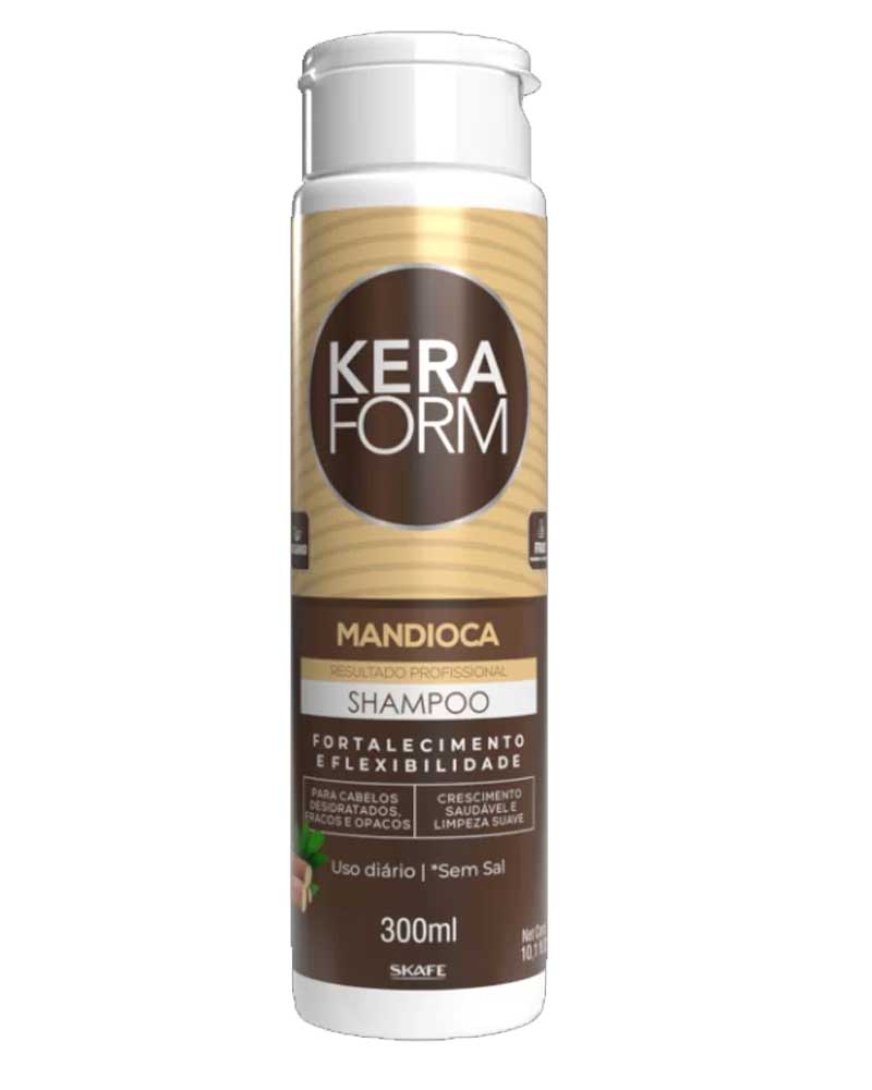 شامپو مرطوب کننده نشاسته کاساوا 300 میل Shampoo Keraform Mandioca 300ml zolfom زلفوم آموزش و فروش تخصصی مراقبت از مو و پوست