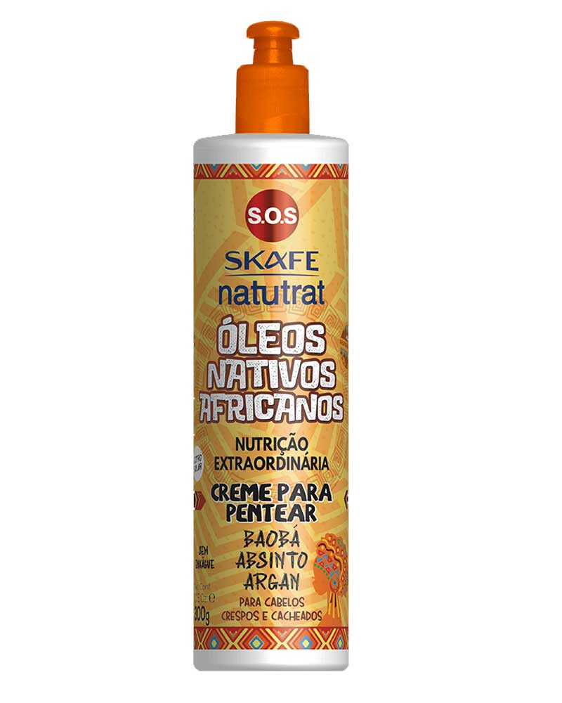 Creme para Pentear Natutrat S.O.S Óleos Nativos Africanos 300g کرم مو (بدون نیاز به شستشو) ناتوترات S.O.S روغن‌های بومی آفریقایی ۳۰۰ گرمی zolfom زلفوم آموزش و فروش تخصصی مراقبت از مو و پوست