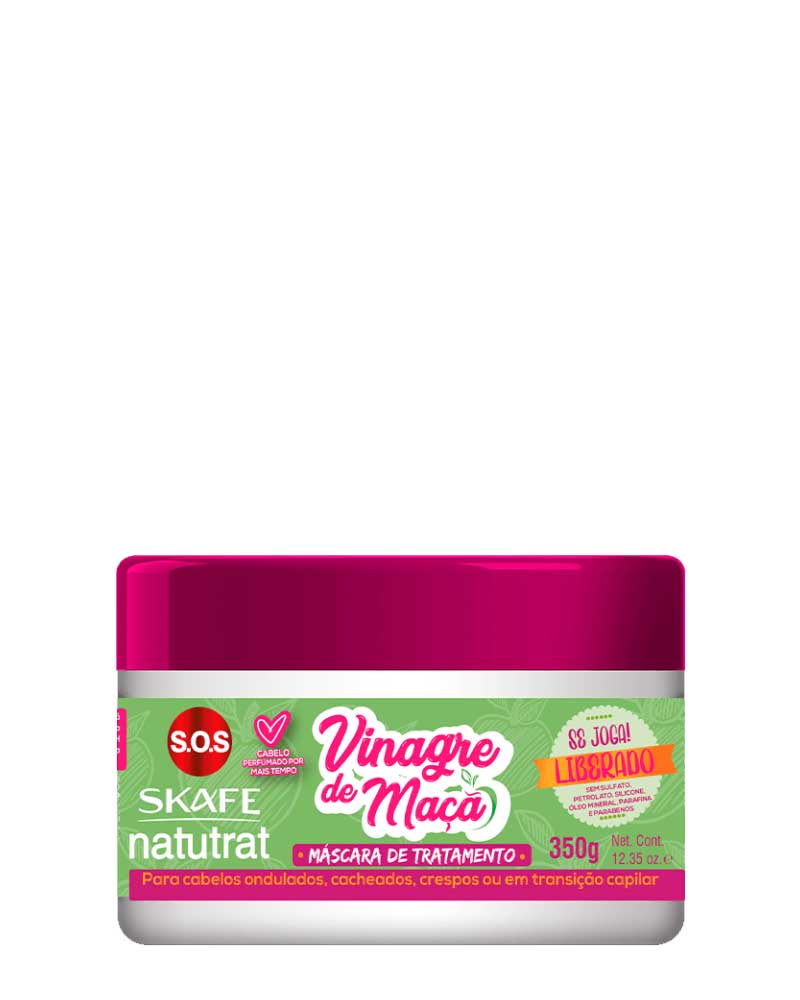 ماسک درمانی ناتوترات S.O.S با سرکه سیب 350 گرم Máscara de Tratamento Natutrat S.O.S Vinagre de Maçã 350g zolfom زلفوم آموزش و فروش تخصصی مراقبت از مو و پوست