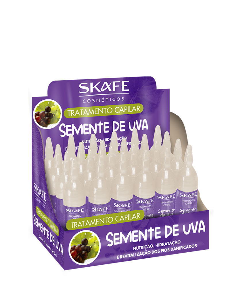آمپول درمانی یونیزه هیدرولیز هسته انگور SKAFE GRAPE SEED AMPOULE zolfom زلفوم آموزش و فروش تخصصی مراقبت از مو و پوست