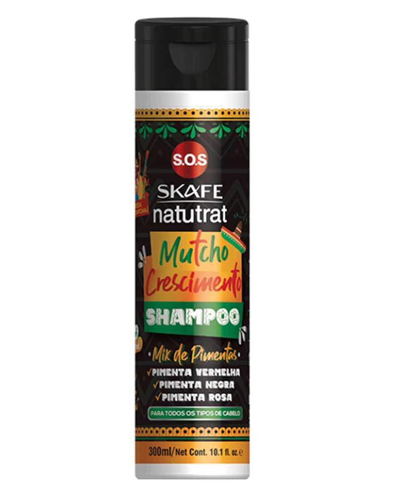 شامپو فلفل ضد ریزش ناتوترات 300 میل اسکیف Skafe کد 44060 Natutrat SOS Mutcho Growth Shampoo 300ml zolfom زلفوم آموزش و فروش تخصصی مراقبت از مو و پوست