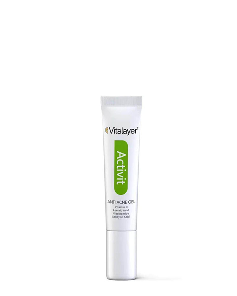 کرم ژل ضد جوش اکتیویت حجم 15 میل ویتالیر Vitalayer Activit Anti Acne Gel 15 ml zolfom زلفوم آموزش و فروش تخصصی مراقبت از مو و پوست