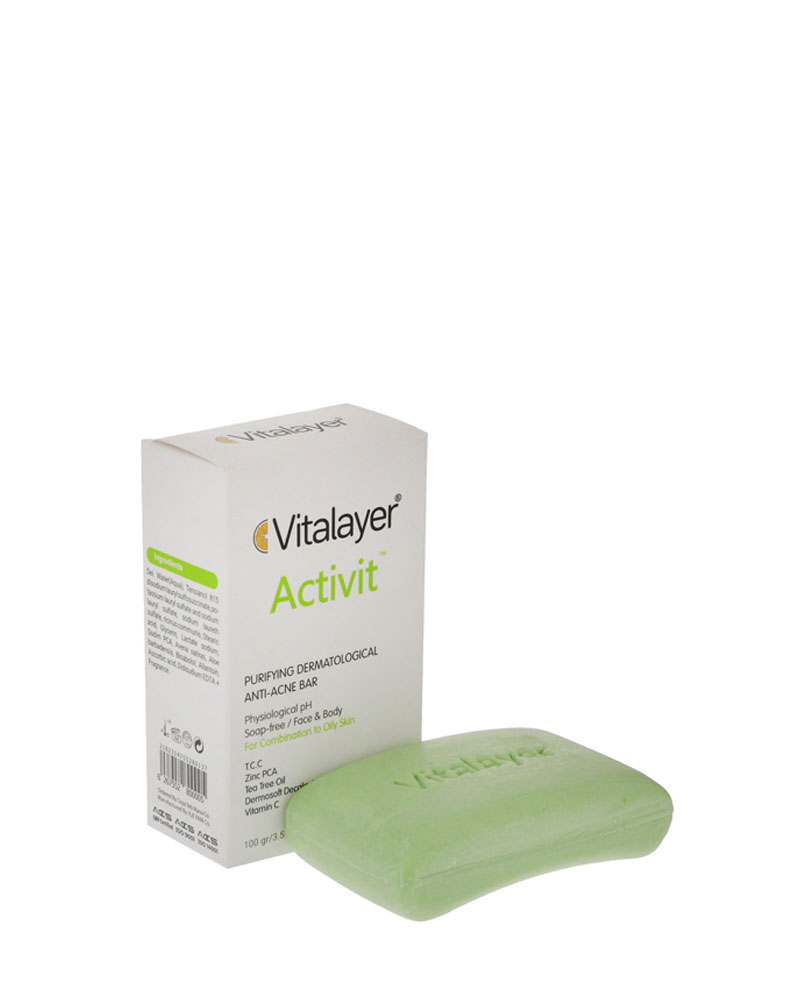 پن شوینده صورت ویتالیر مدل Activit وزن 100 گرم Vitalayer Pain Activit 100g zolfom زلفوم آموزش و فروش تخصصی مراقبت از مو و پوست