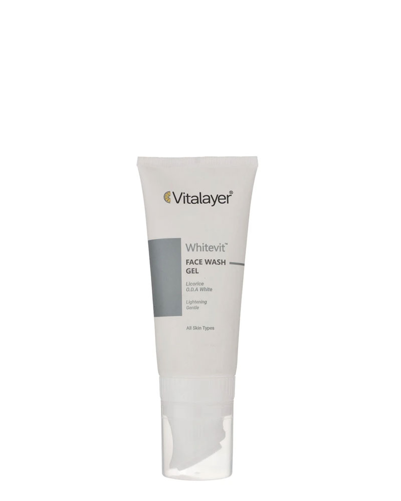 ژل شست و شوی صورت وایت ویت 200 میل ویتالیر Vitalayer Whitevit Face Wash Gel 200ml zolfom زلفوم آموزش و فروش تخصصی مراقبت از مو و پوست